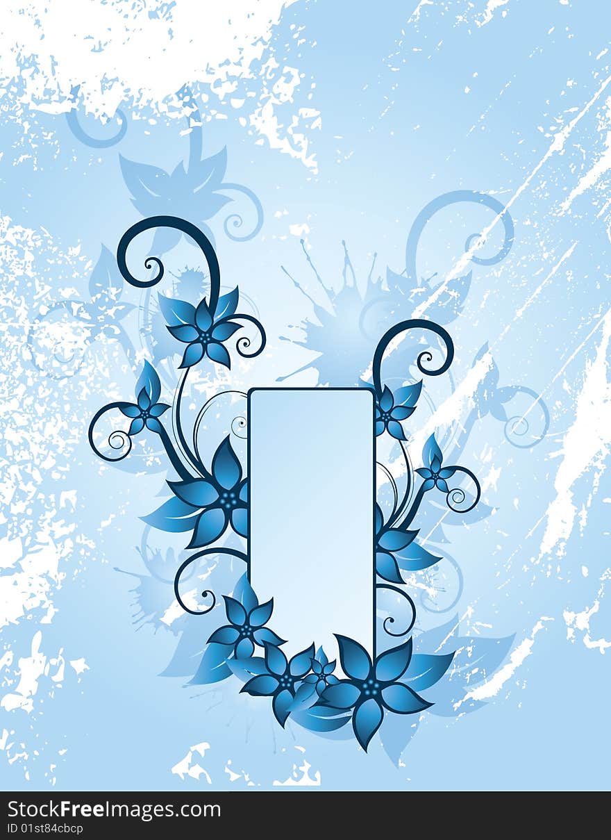 Winter blue background with flowers. Winter blue background with flowers