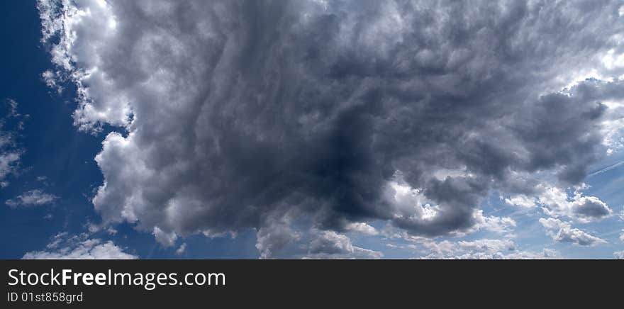 A dramatically sky in the summer. A dramatically sky in the summer