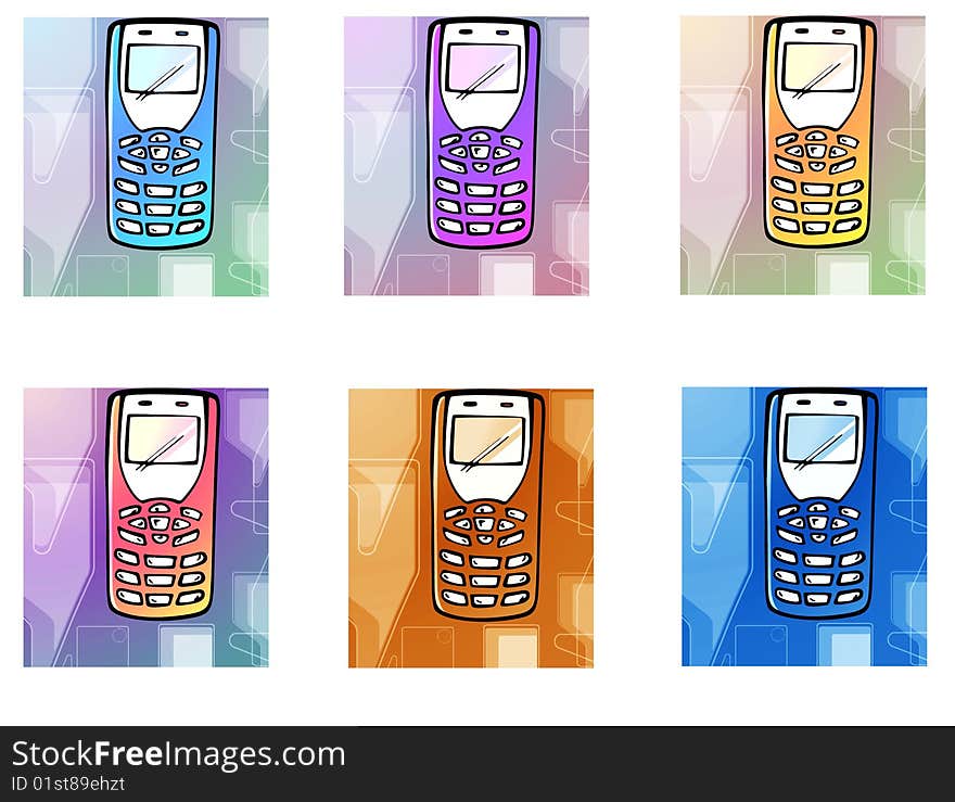 Set of colorful gradient banners with mobiles. Set of colorful gradient banners with mobiles.