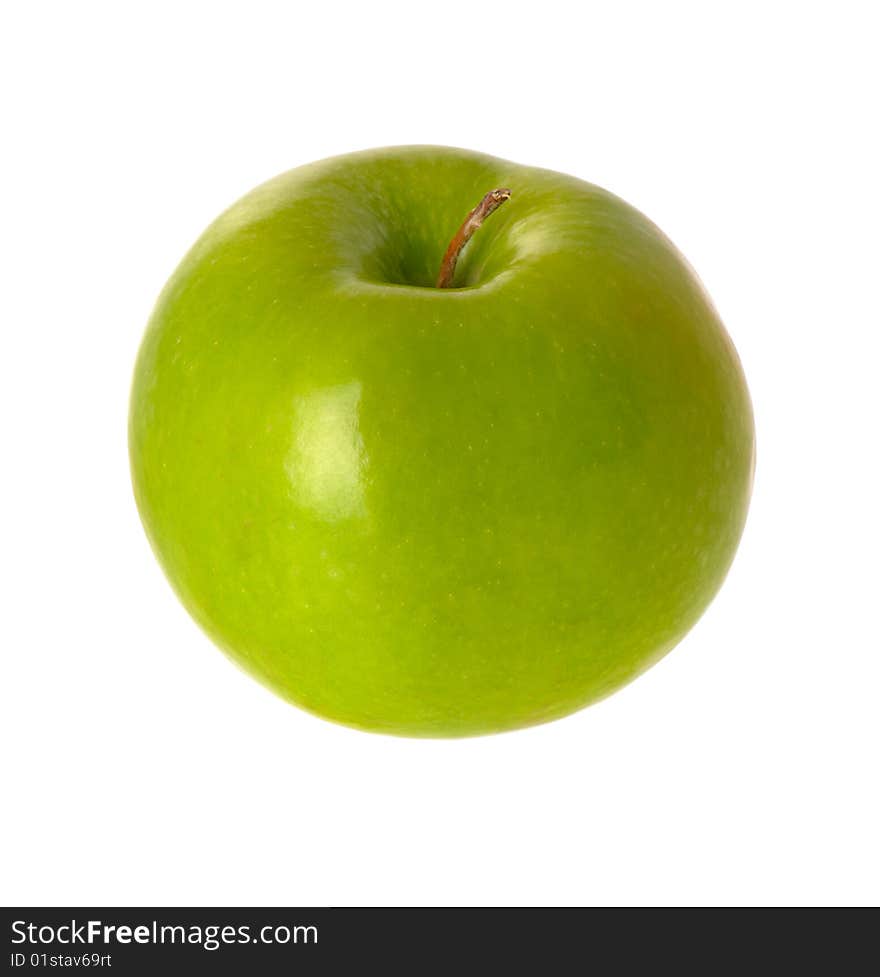 A Green Apple in the White Background