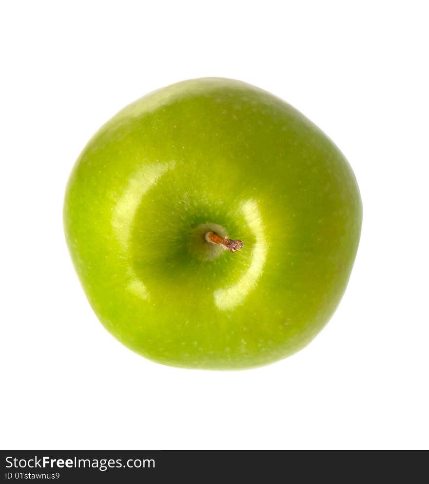 A Green Apple in the White Background