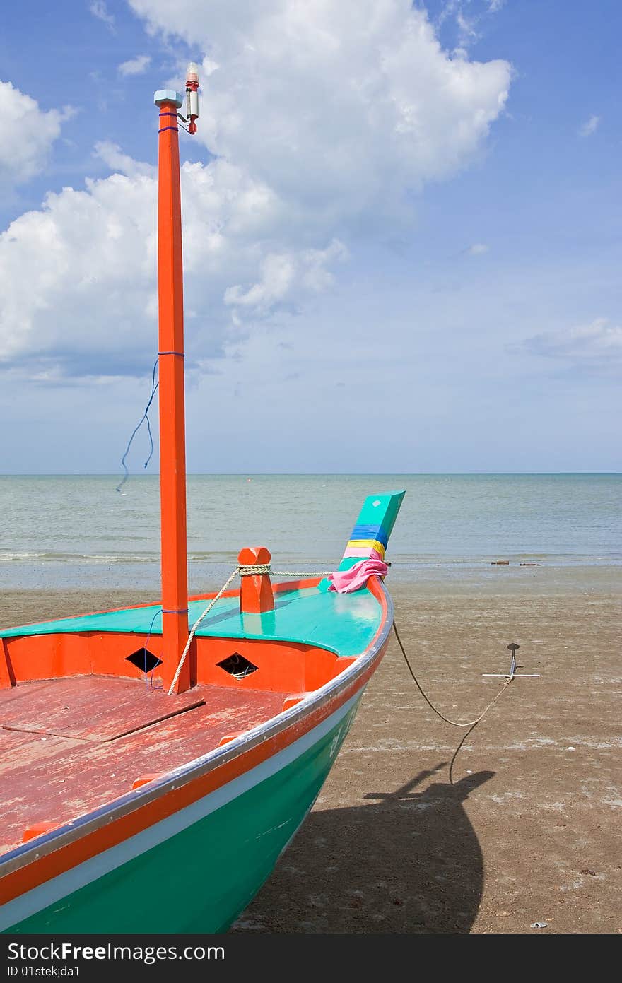 Boat on beach in Thailand