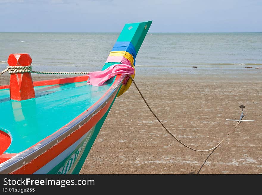 Boat on beach in Thailand