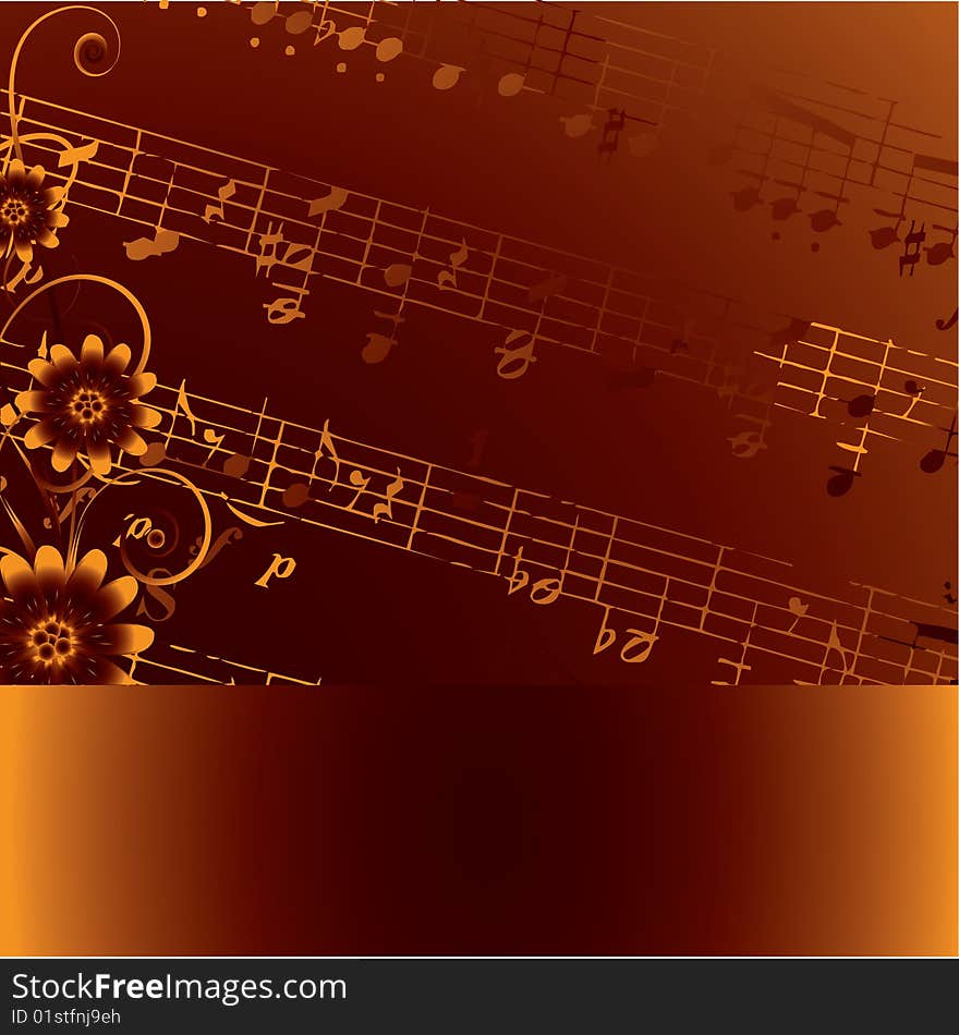 Abstract grunge musical background. Vector