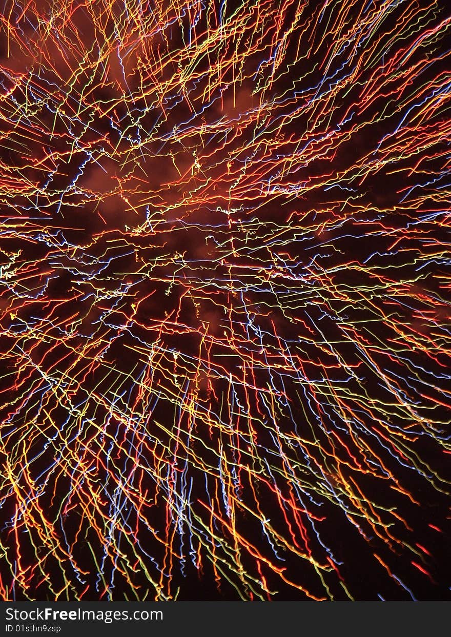 Fireworks during a festival in Japan