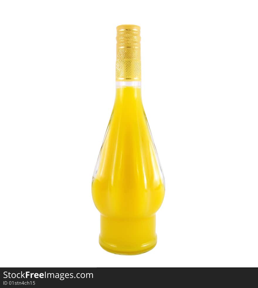 A bottle of liquor with natural pineapple juice