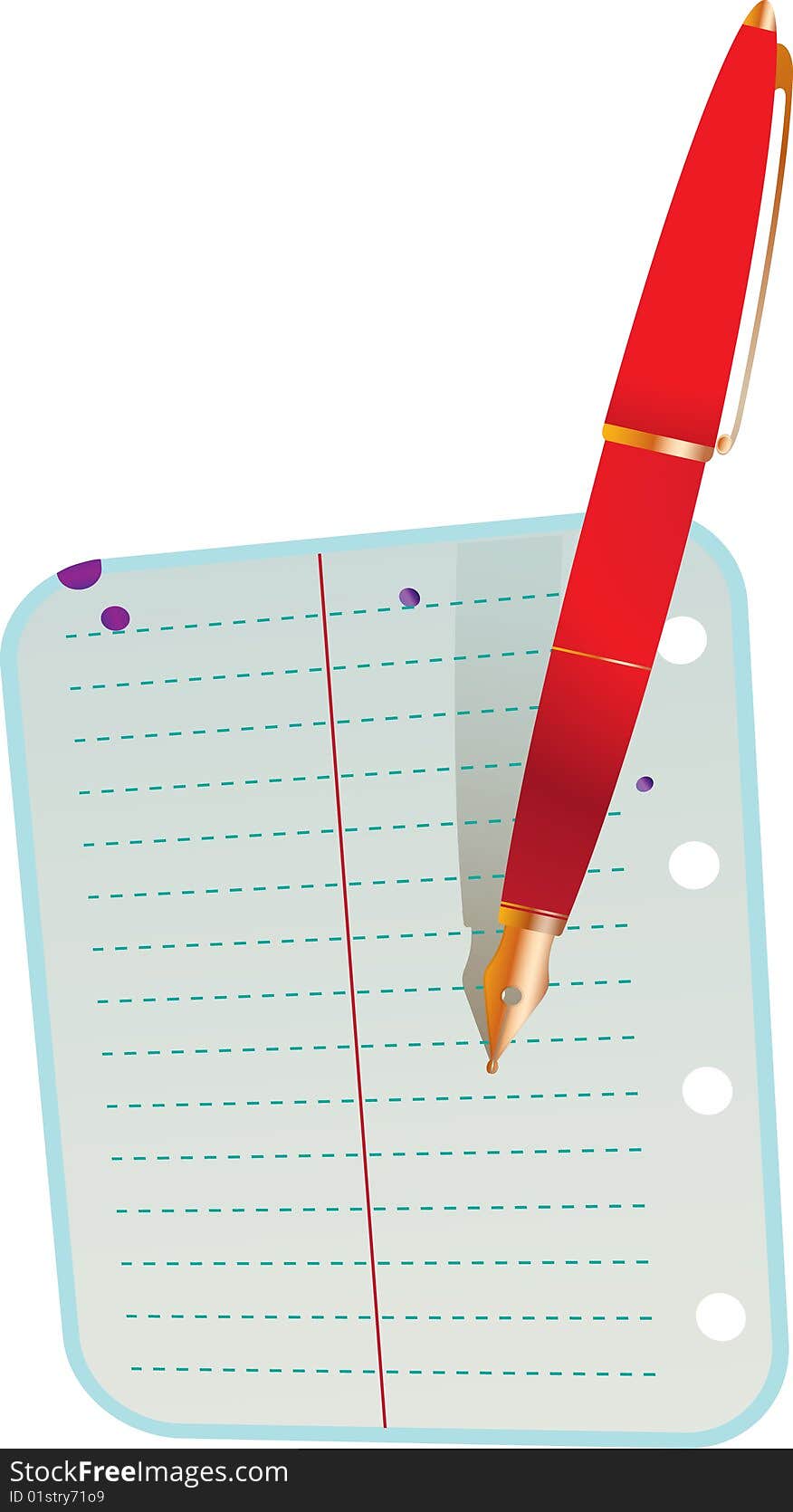 One address book sheet and red pen ready to write data