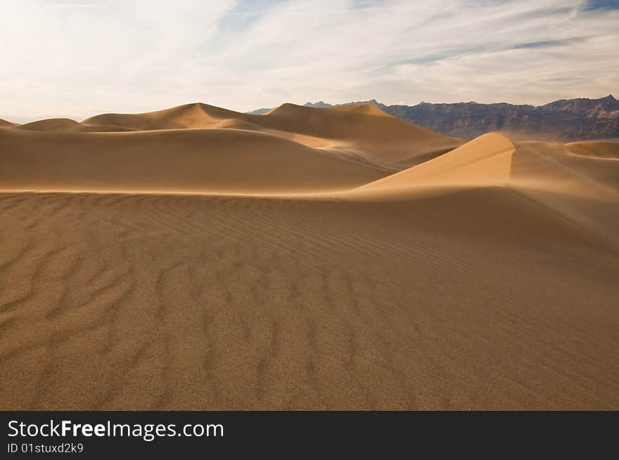 Sand dunes at sunset