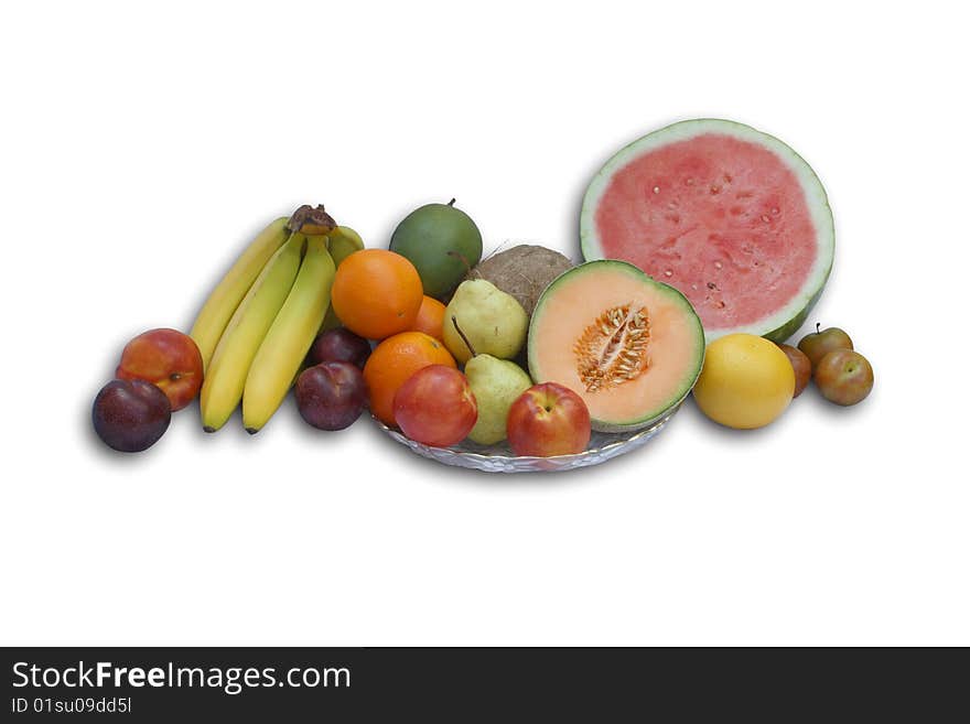 Group of fresh fruits isolated