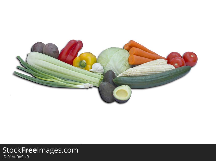 Group of fresh vegetables isolated