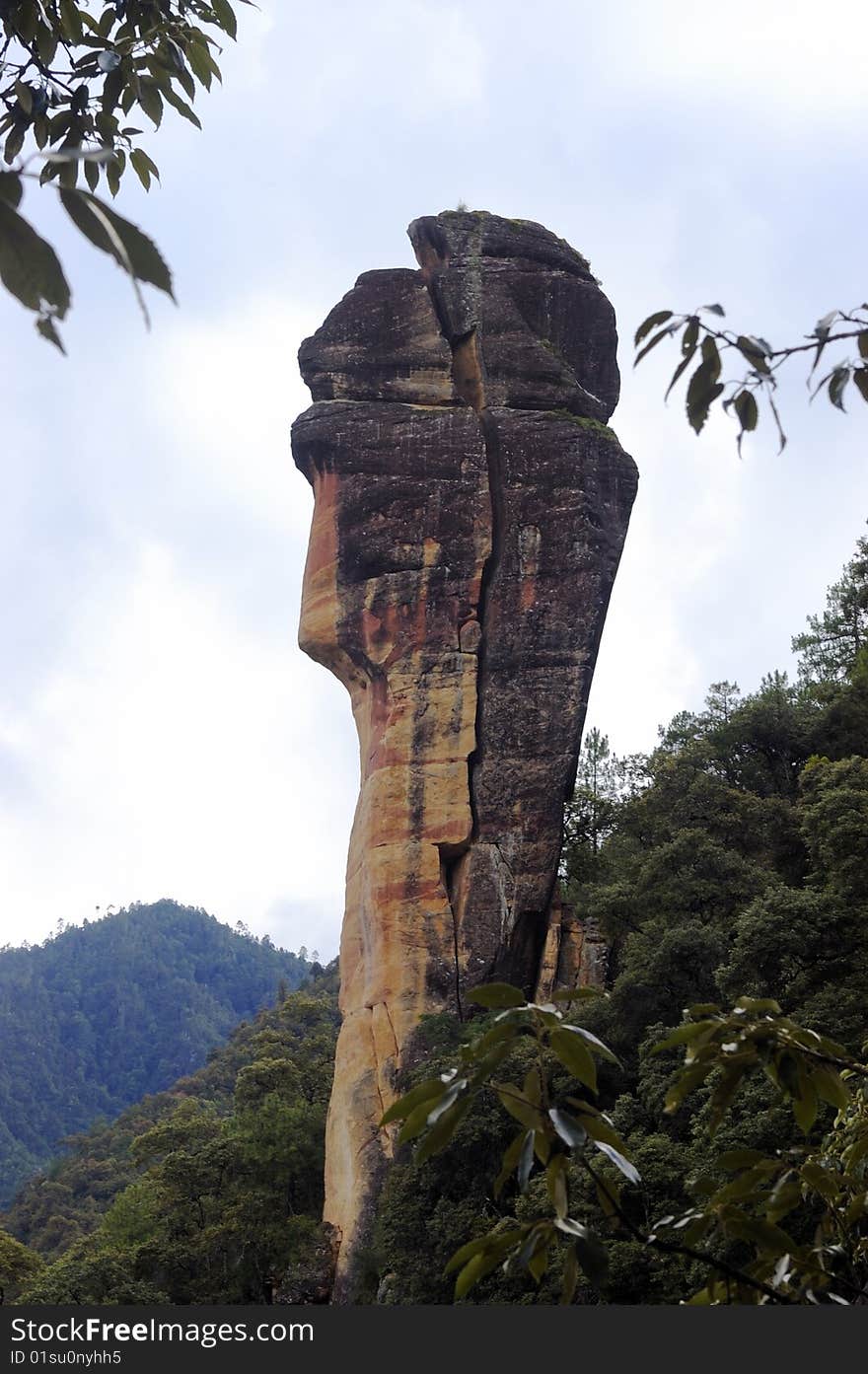 The stone stands tall in mountains. The stone stands tall in mountains