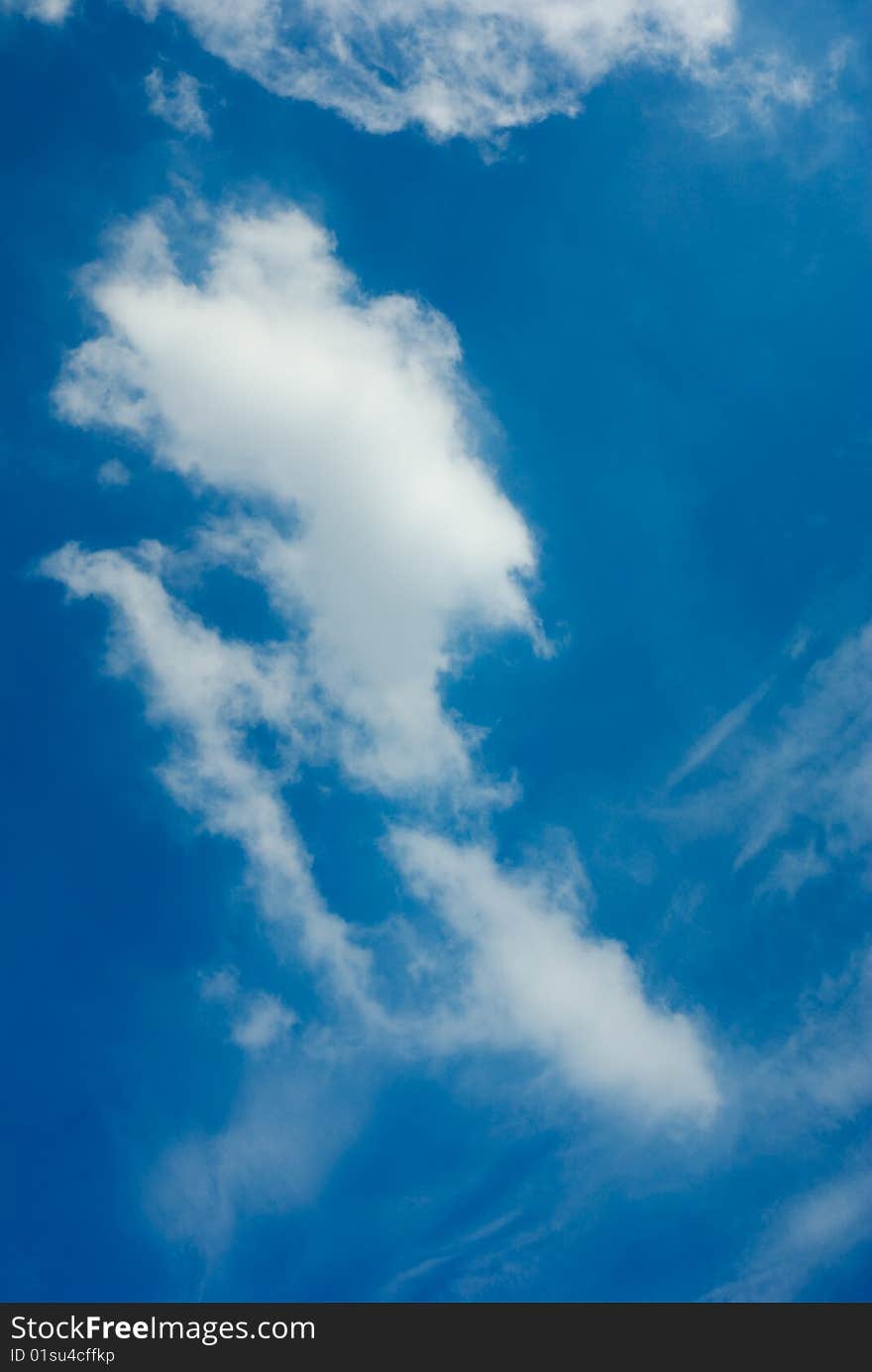 Clouds in blue sky in a windy day. Clouds in blue sky in a windy day