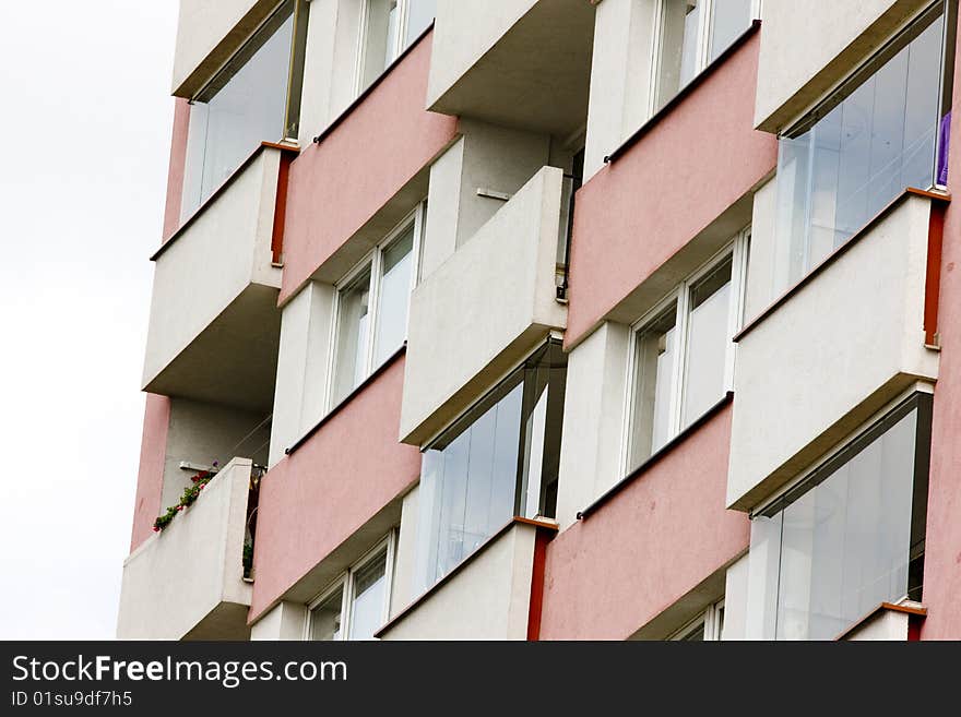 Close up of apartment building