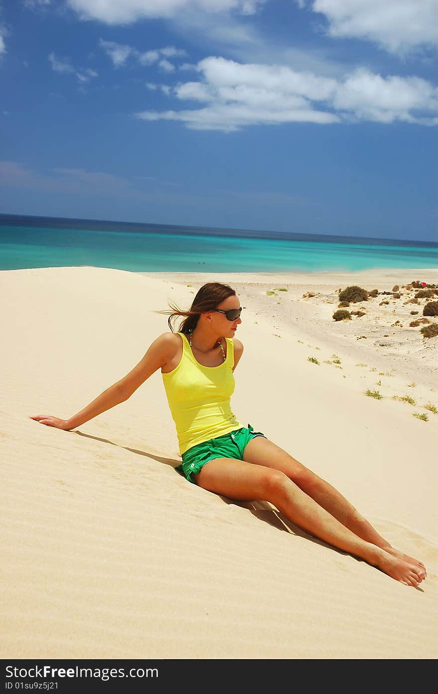 Beautiful woman on the beach