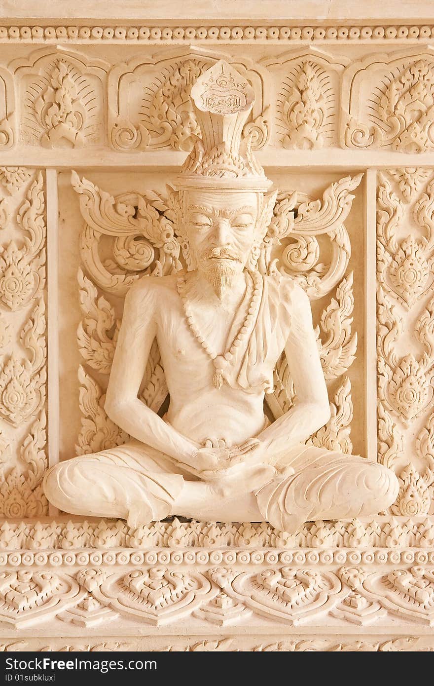 Ascetic statue in Thai style molding art