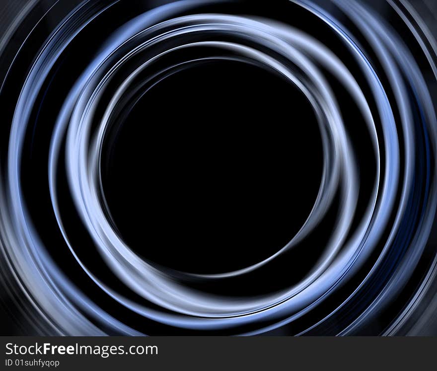 Translucent blue swirl on a black background