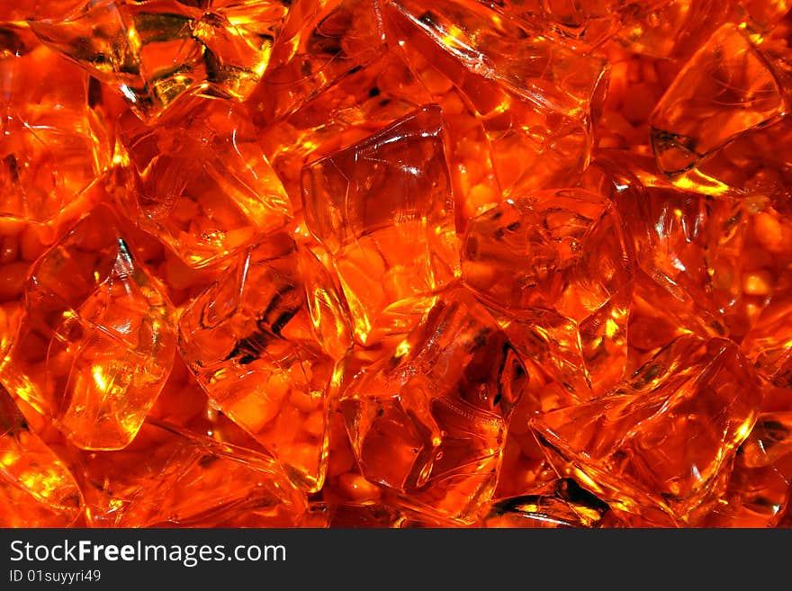 Gleaming orange stones reflecting the light