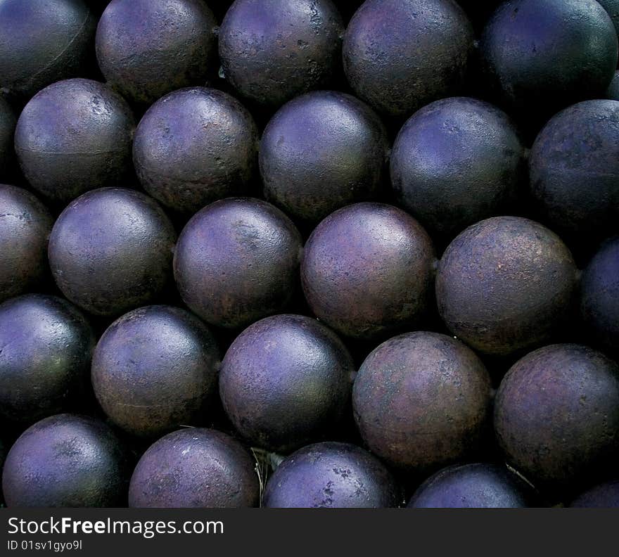 Cannonballs in historic part of Europe