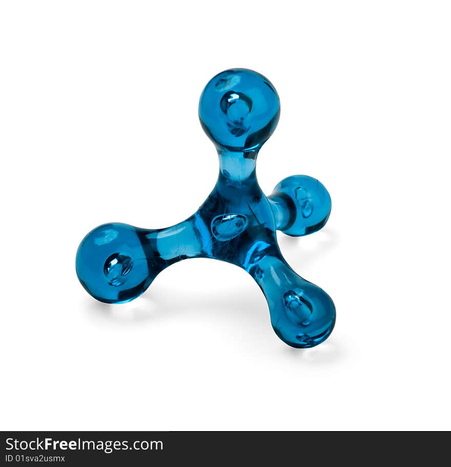 Blue massager isolated over a white background