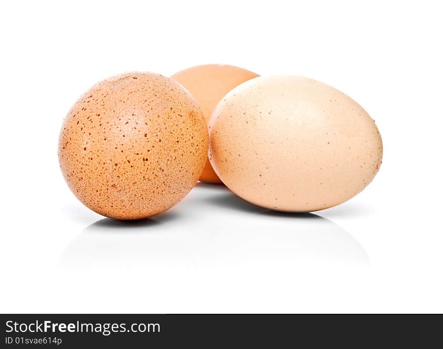 Eggs isolated over a white background