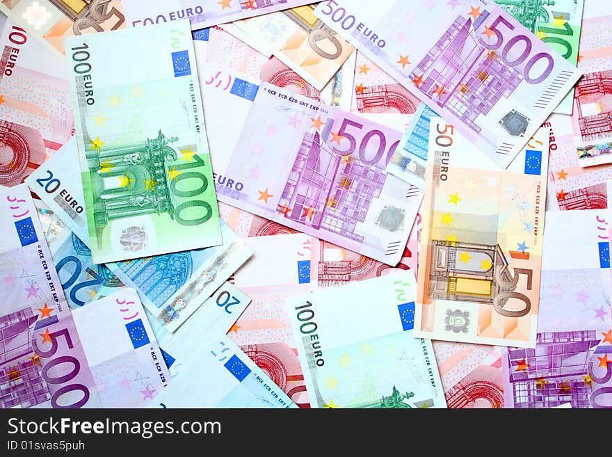 European money background. Colorful money. European money background. Colorful money