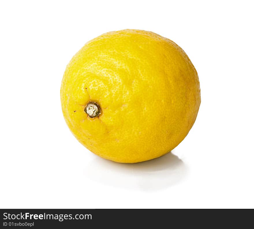 Fresh lemon isolated over a white background