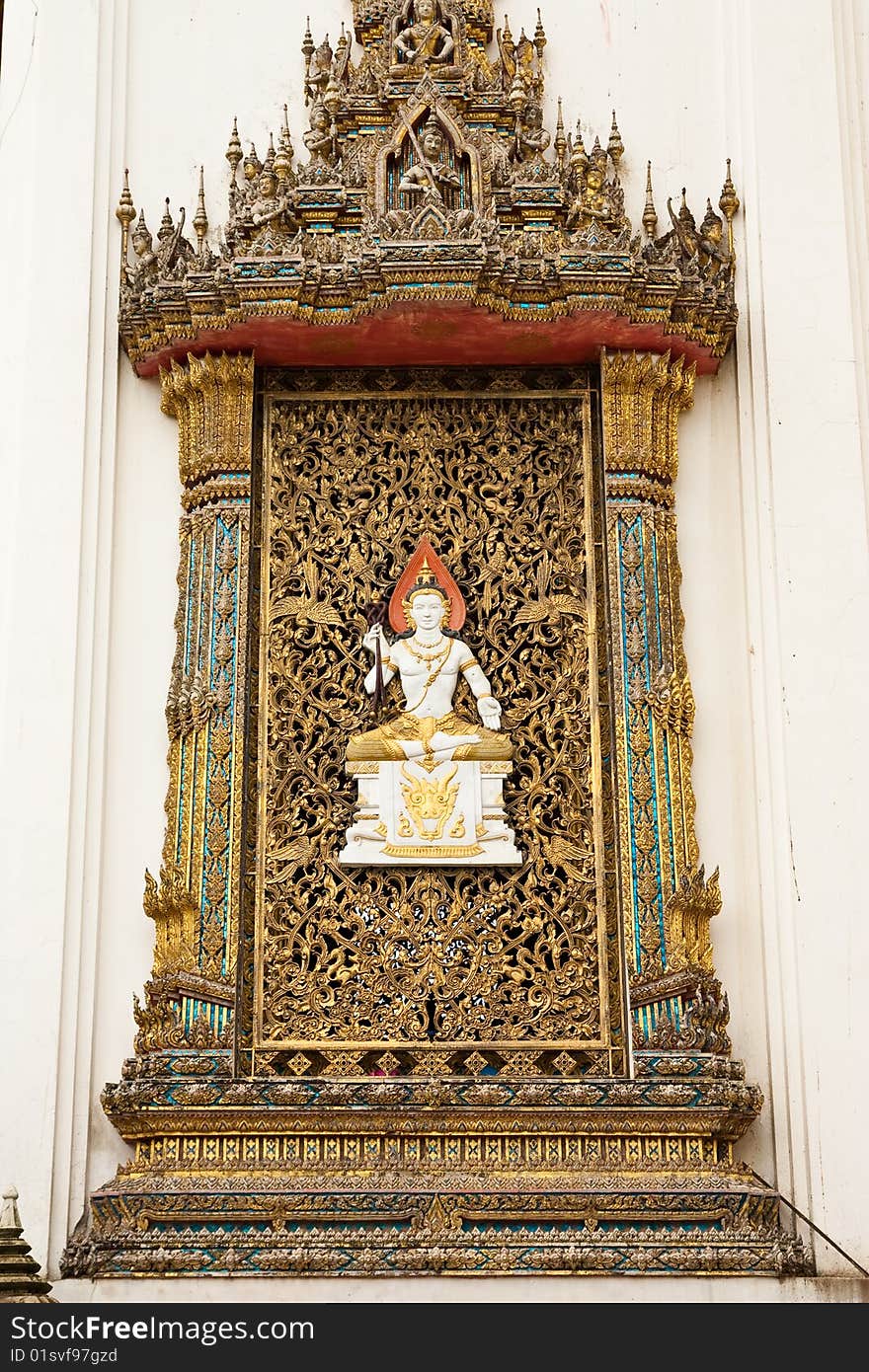 Buddhist church window in Thai style art. Buddhist church window in Thai style art