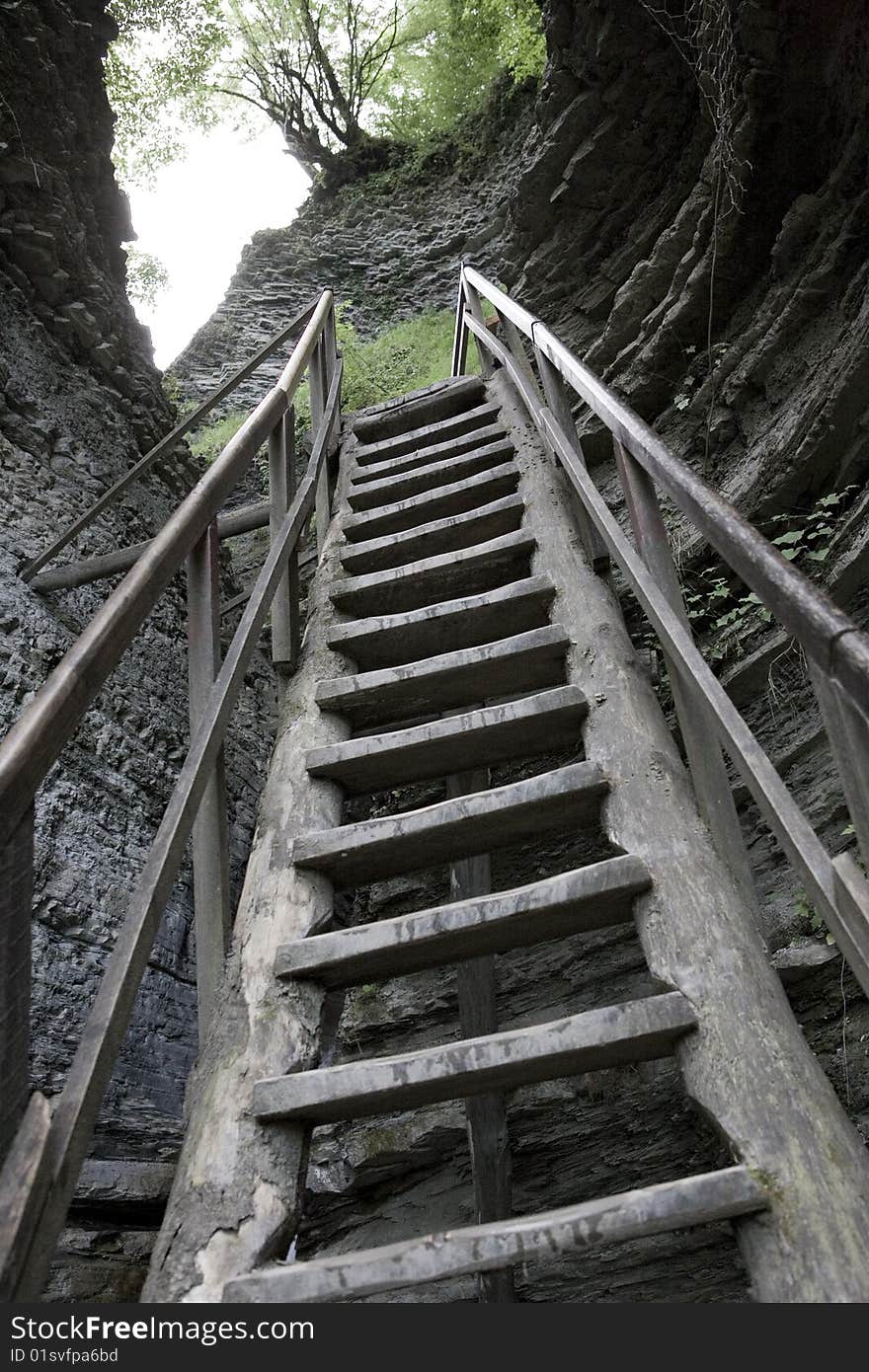 Wooden stairway