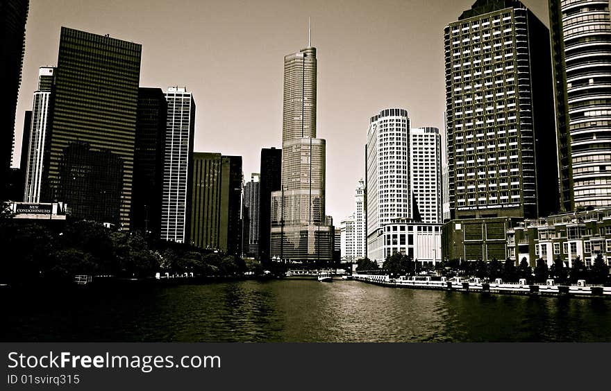 Chicago Buildings Black and White