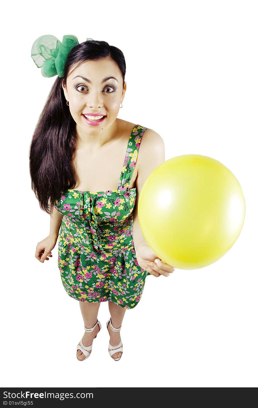 Happy Woman With Balloon