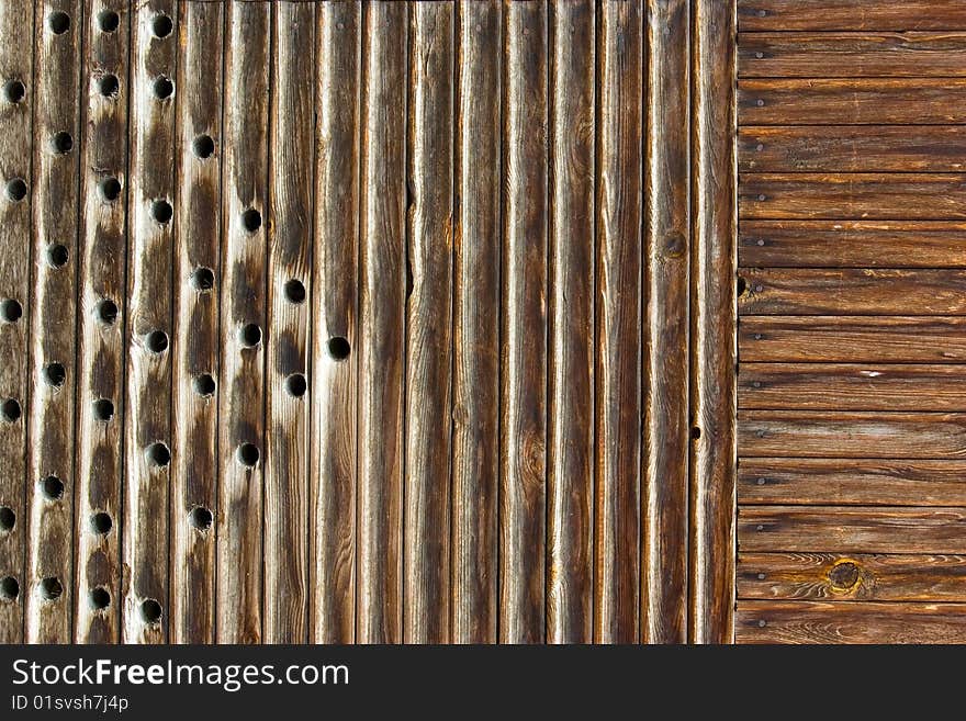 Photo of old wooden rods. Photo of old wooden rods