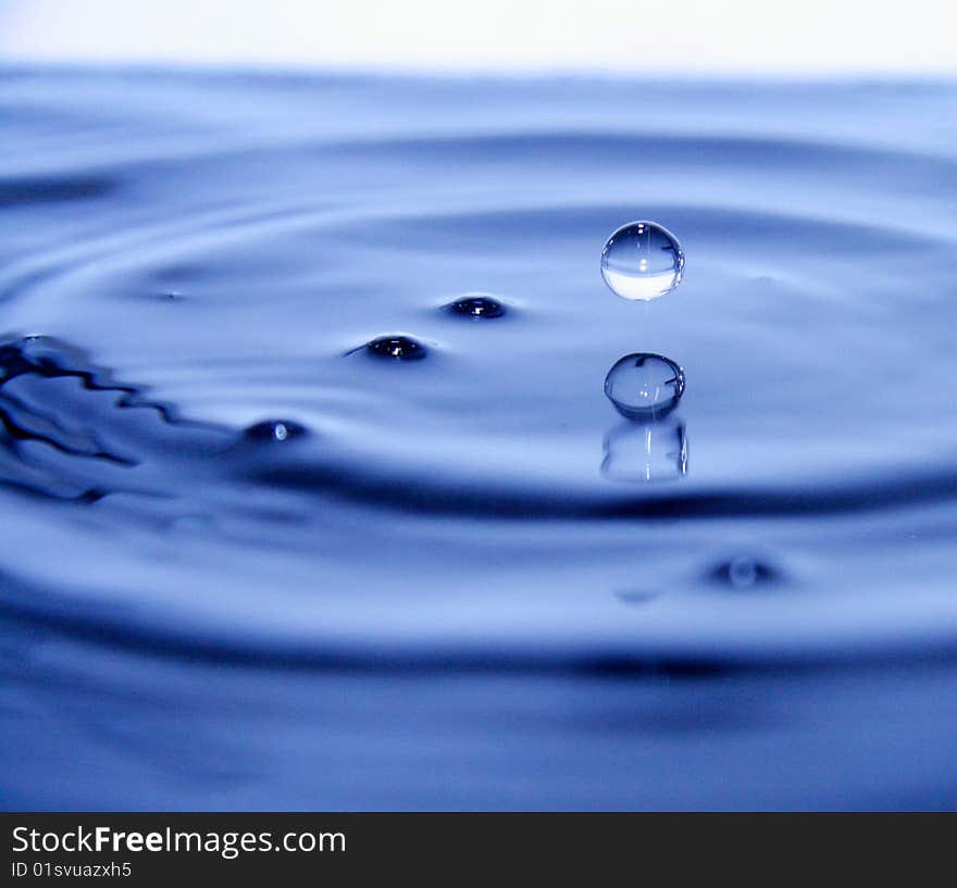 Stock photo of falling drop of blue water