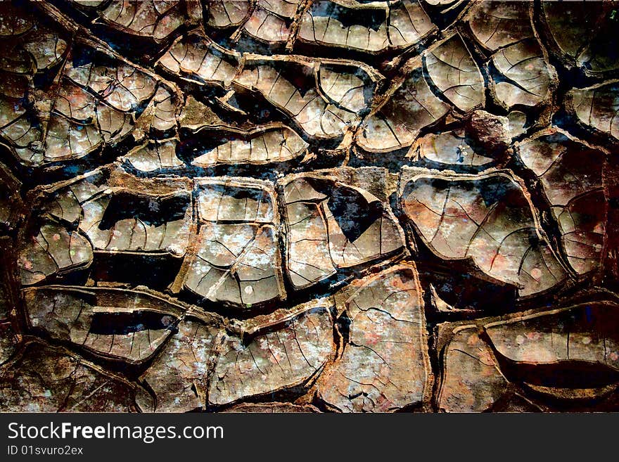 The ground during a drought without a rain.