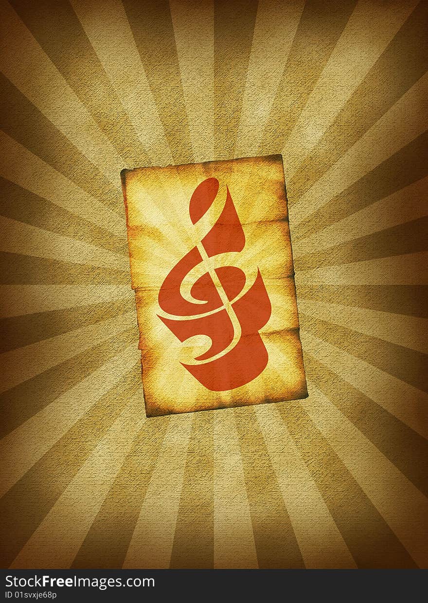 Burst Paper with Treble Clef