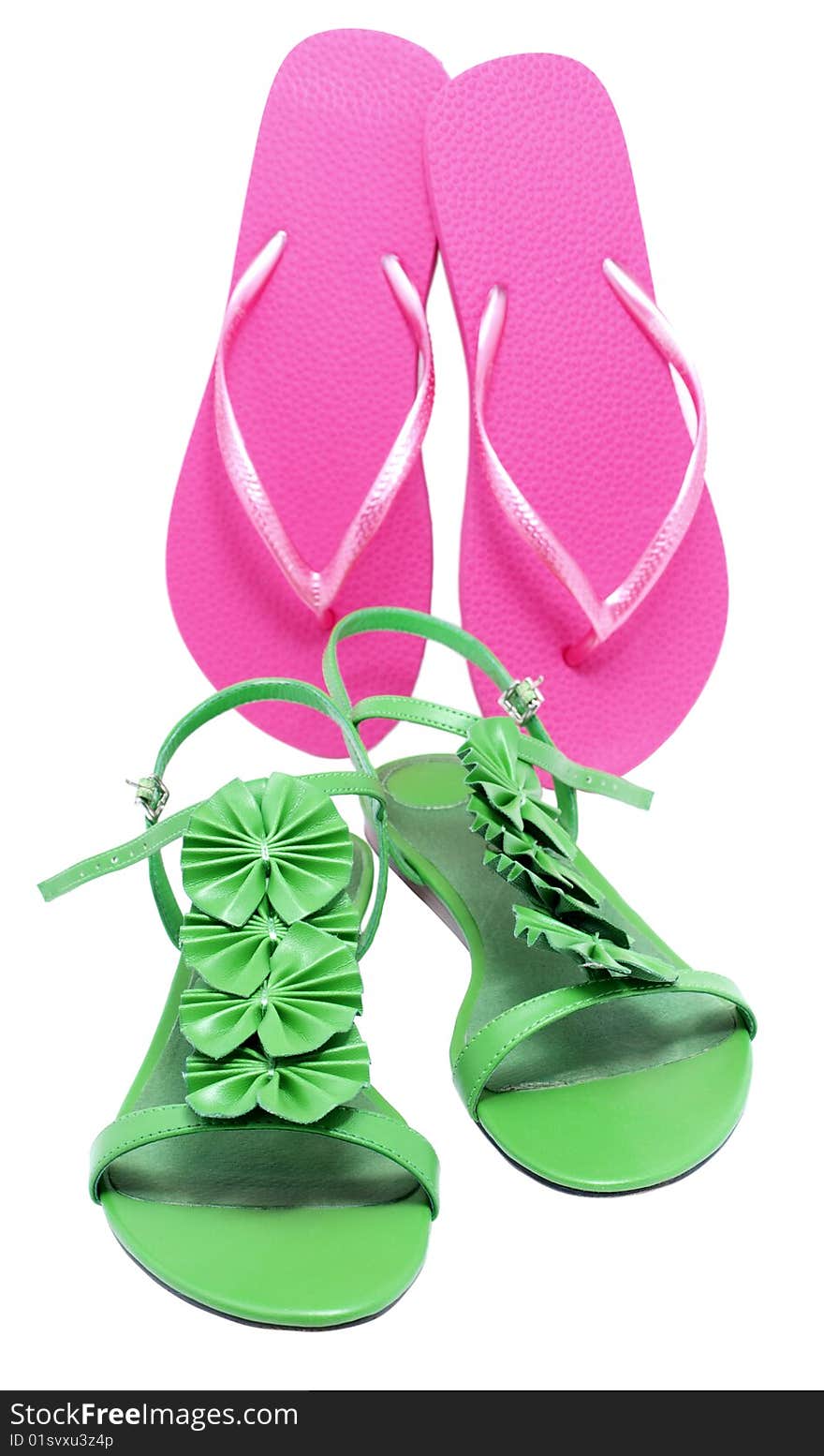 Color photo of women's sandals for summer holidays