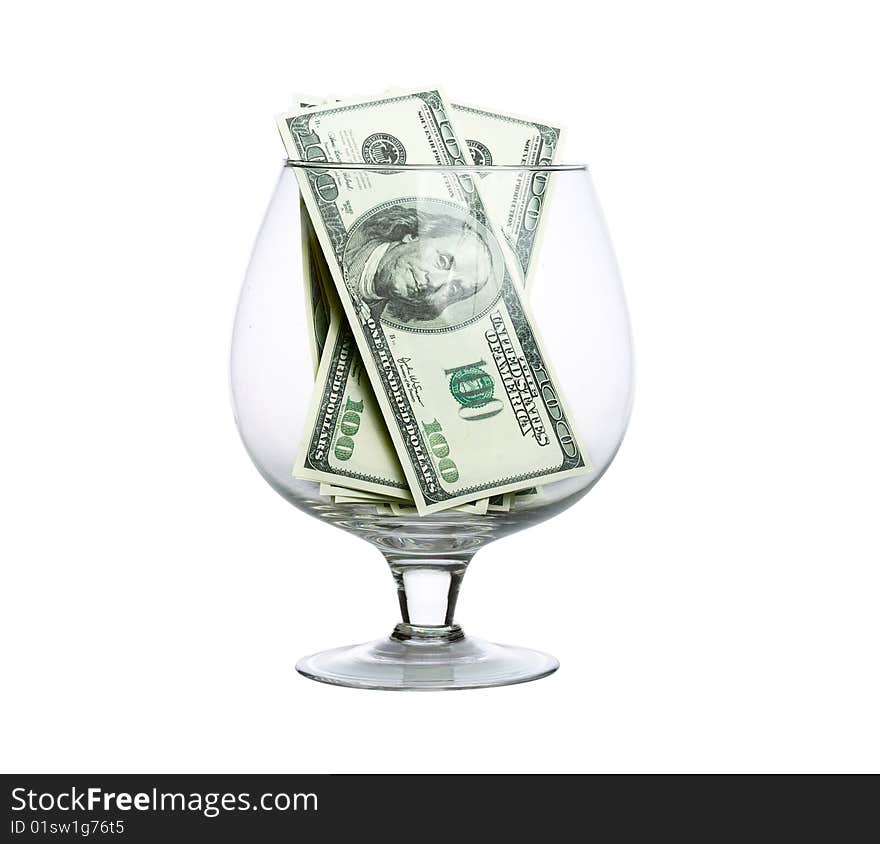 Money in a glass