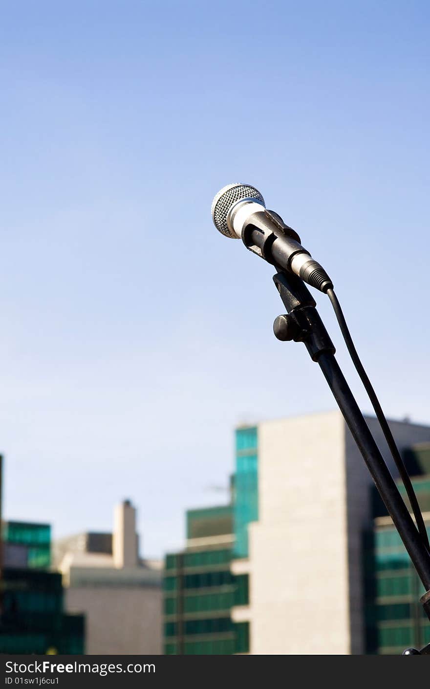 Speak Up - microphone on open air stage