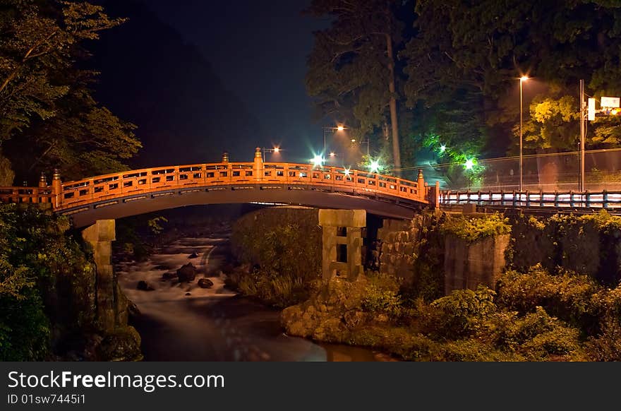 Night view of a bridge Japan