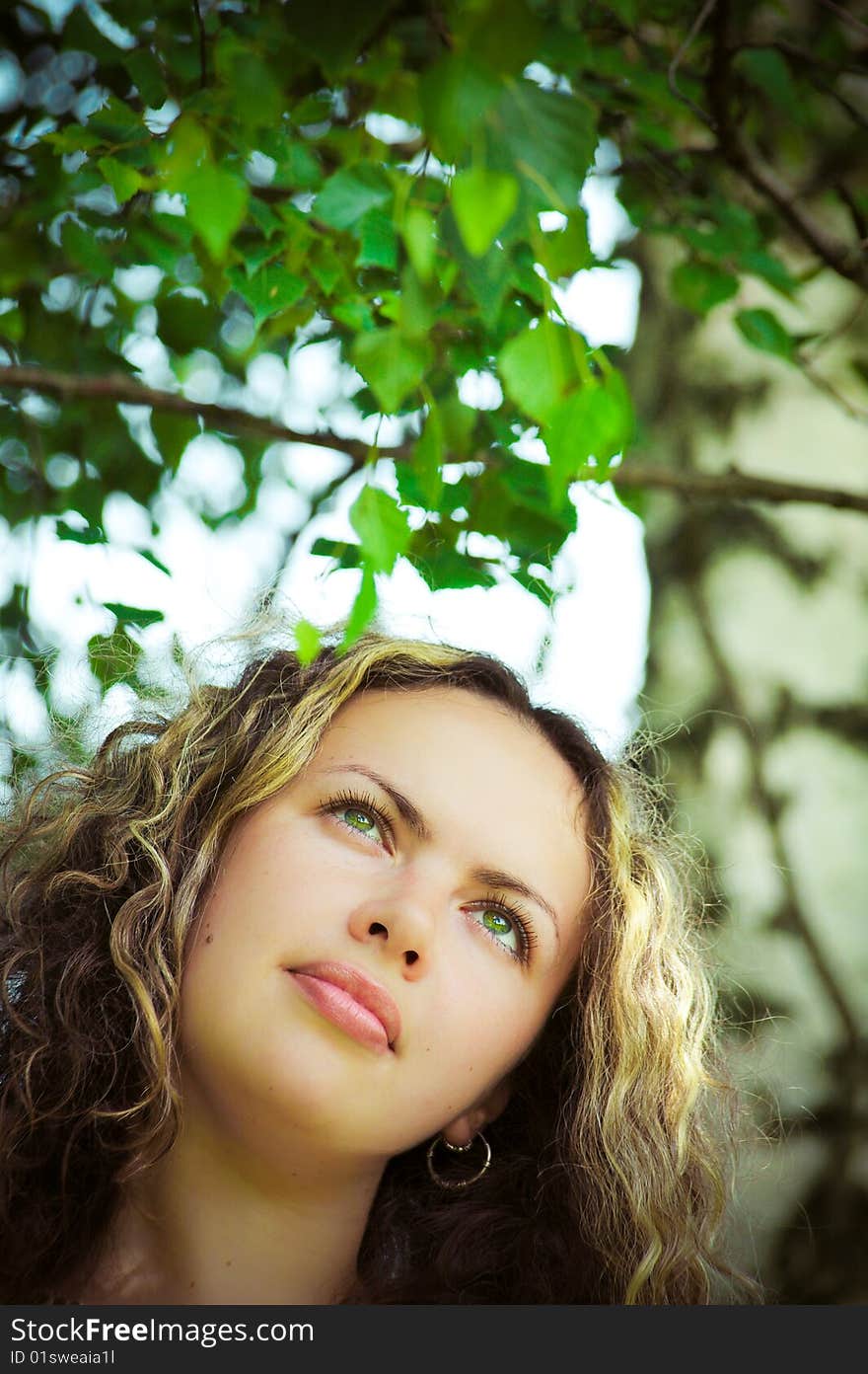 Pretty Woman With Long Curly Hair 2