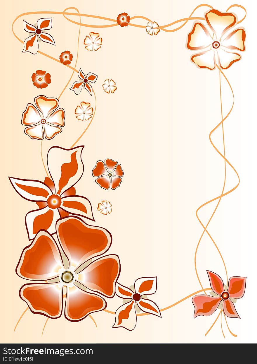 Floral background from  red flowers