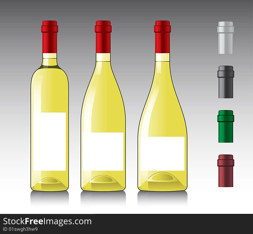 White wine bottles