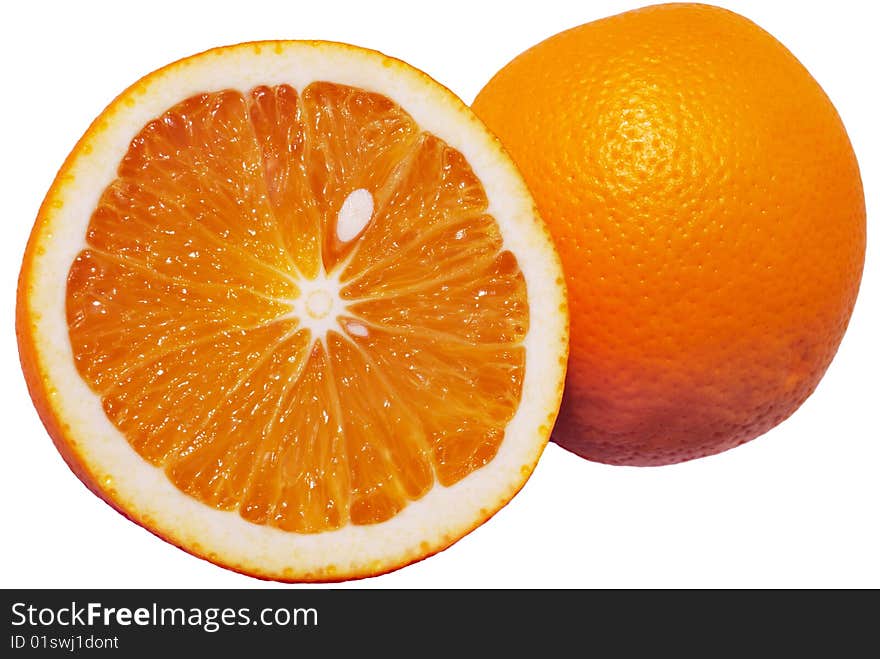 Oranges isolated on white background