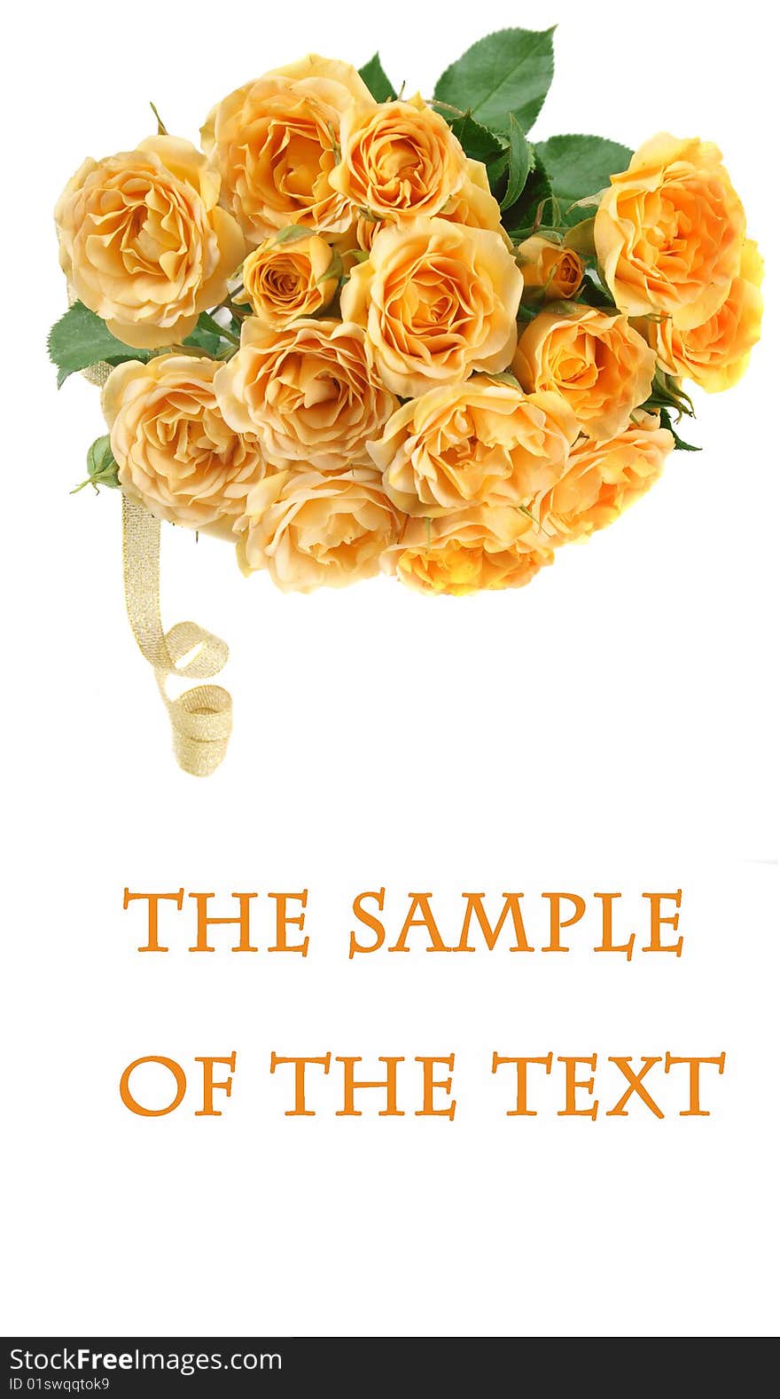 Background with a bouquet of roses of yellow color and a place for the text. Background with a bouquet of roses of yellow color and a place for the text.