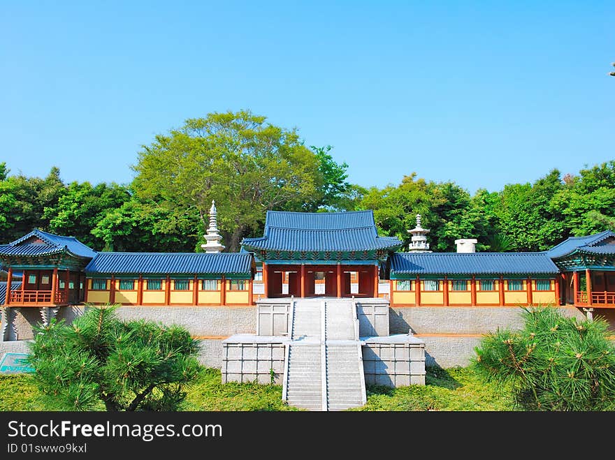 Front View Of Temple Architecture