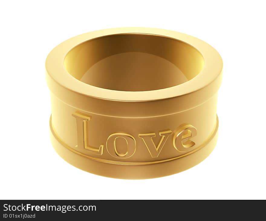 Golden Love Ring