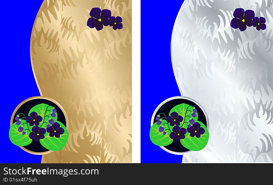 Smart violets cards vector set