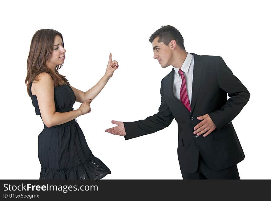 Young couple dancing isolated photo. Young couple dancing isolated photo