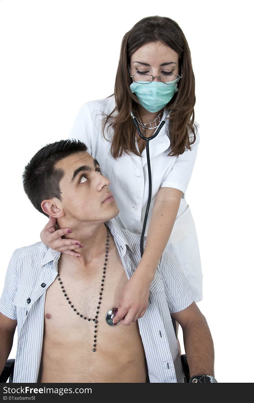 Young man at his doctors office. Young man at his doctors office