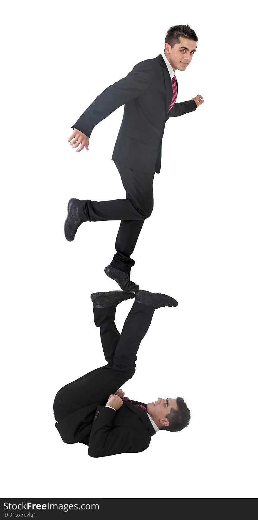 Man standing on top of himself