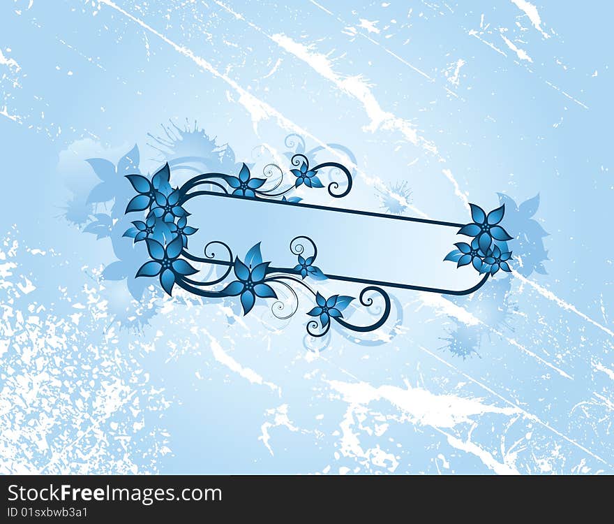 Winter blue background with flowers. Winter blue background with flowers